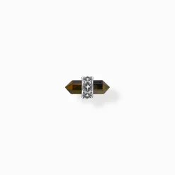 Cheap Einzel-Ohrstecker mit goldblauem Tigerauge Silber geschwärzt Damen Ohrstecker|Ohrstecker & Creolen