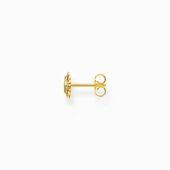 Flash Sale Einzel-Ohrstecker Sonne mit bunten Steinen vergoldet Damen Ohrstecker|18K Vergoldung - 925 Silber