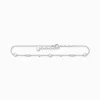 Outlet Fußkette mit Perlen und weiße Steine silber Damen Fußkettchen