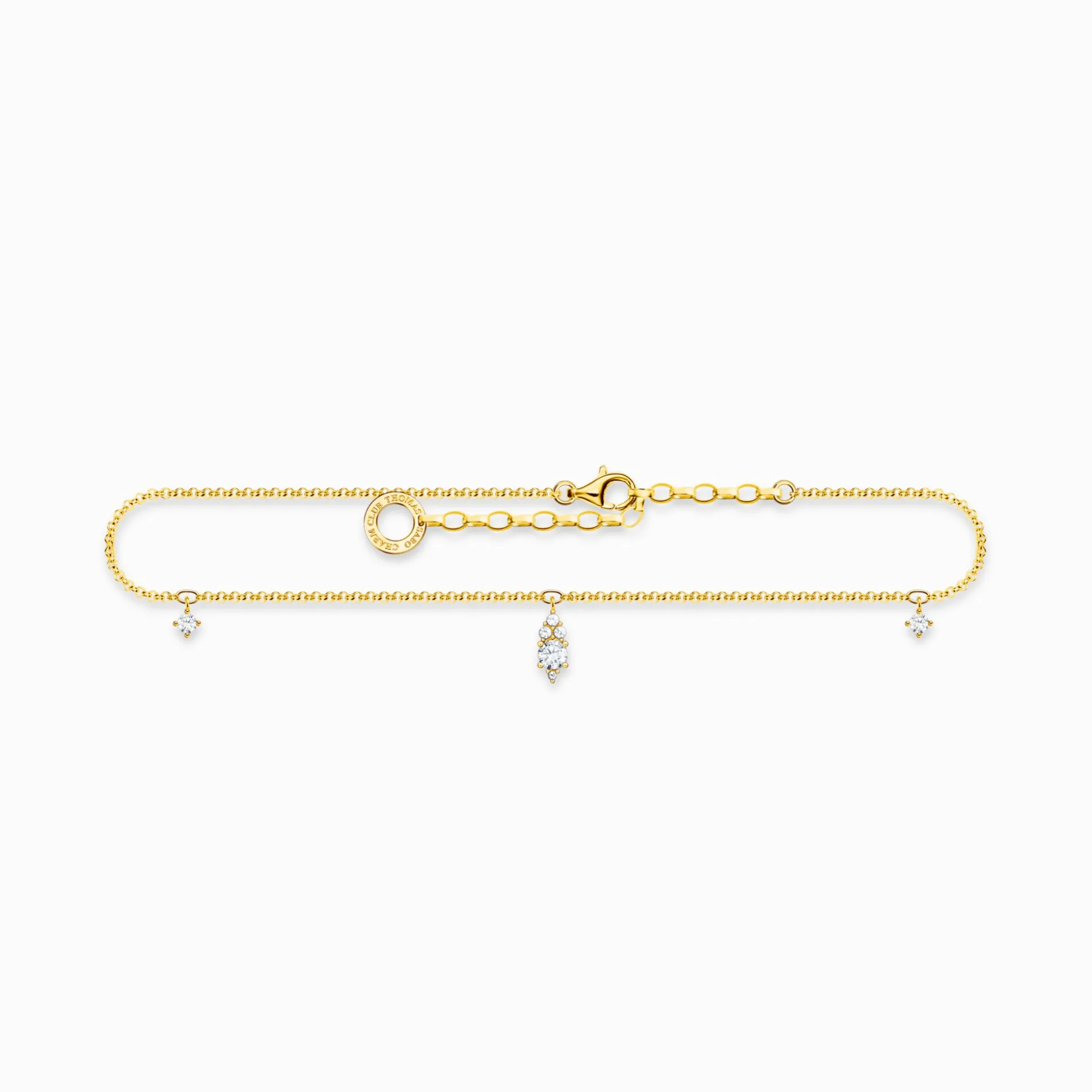Clearance Fußkette weißer Stein gold Damen Fußkettchen|18K Vergoldung - 925 Silber