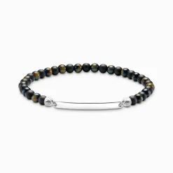 Hot Gravierbares Armband mit Obsidian- und Tigerauge-Beads Damen Armbänder|Armbänder