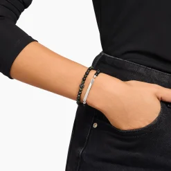 Fashion Gravierbares Armband mit Obsidian-Beads Damen Armbänder|Armbänder