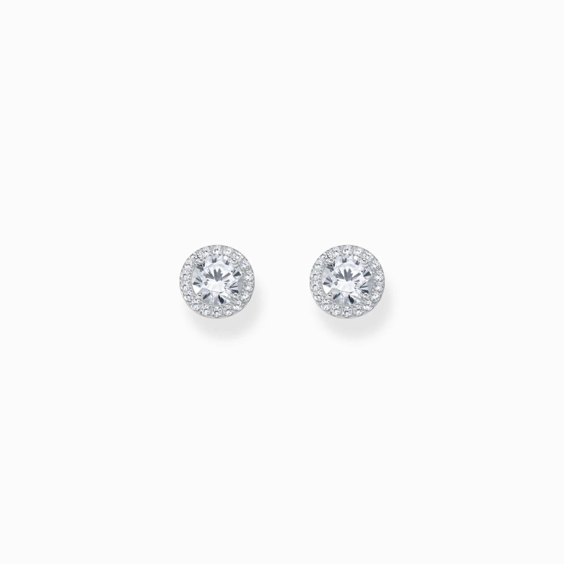 Cheap Halo-Ohrstecker mit weißem Stein im Brillantschliff Silber Damen Ohrstecker|925 Silber