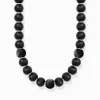 Hot Kette aus matten Obsidian-Beads und gravierten Beads Damen Halsketten|Halsketten