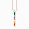 New Kette bunte Steine gold Damen Halsketten