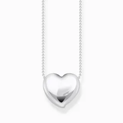 Online Kette mit Anhänger in Herzform Silber Damen Halsketten|925 Silber