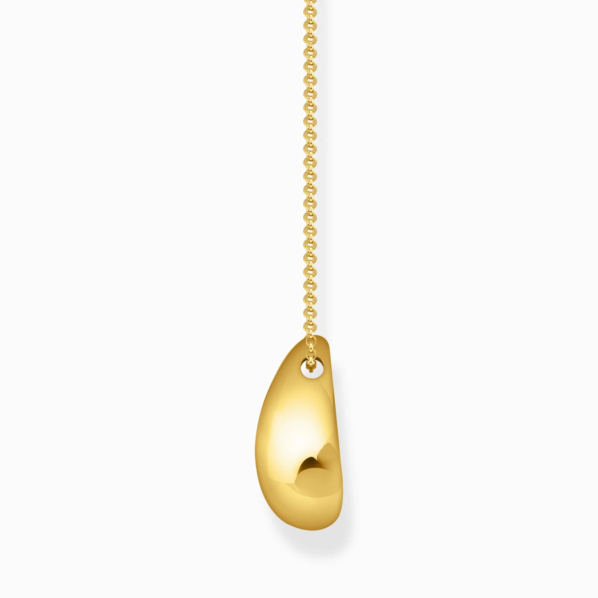 Sale Kette mit Anhänger in organischer Tropfenform vergoldet Damen Halsketten|18K Vergoldung - 925 Silber