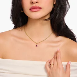 Sale Kette mit Anhänger Vintage Romance vergoldet Damen Halsketten|18K Vergoldung - 925 Silber