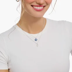 Best Sale Kette mit blauem Nazar-Auge-Anhänger Silber Damen Halsketten|925 Silber