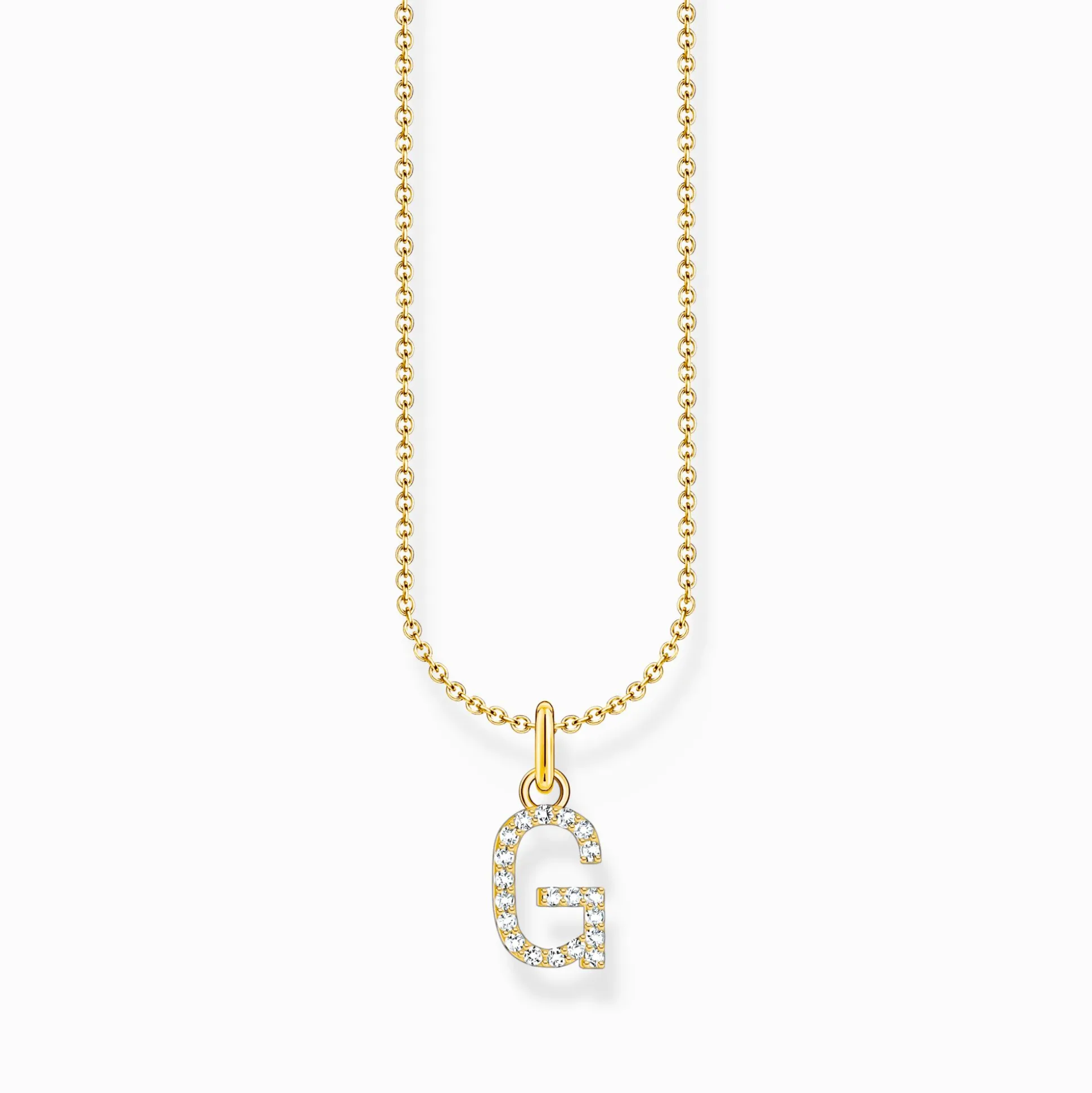 Cheap Kette mit Buchstaben-Anhänger G vergoldet Damen Halsketten|18K Vergoldung - 925 Silber