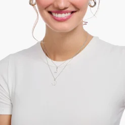 Hot Kette mit Buchstaben-Anhänger I Silber Damen Halsketten