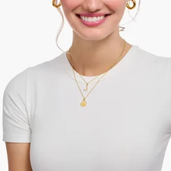 Outlet Kette mit Buchstaben-Anhänger J vergoldet Damen Halsketten|18K Vergoldung - 925 Silber