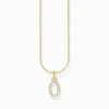 Outlet Kette mit Buchstaben-Anhänger O vergoldet Damen Halsketten|18K Vergoldung - 925 Silber