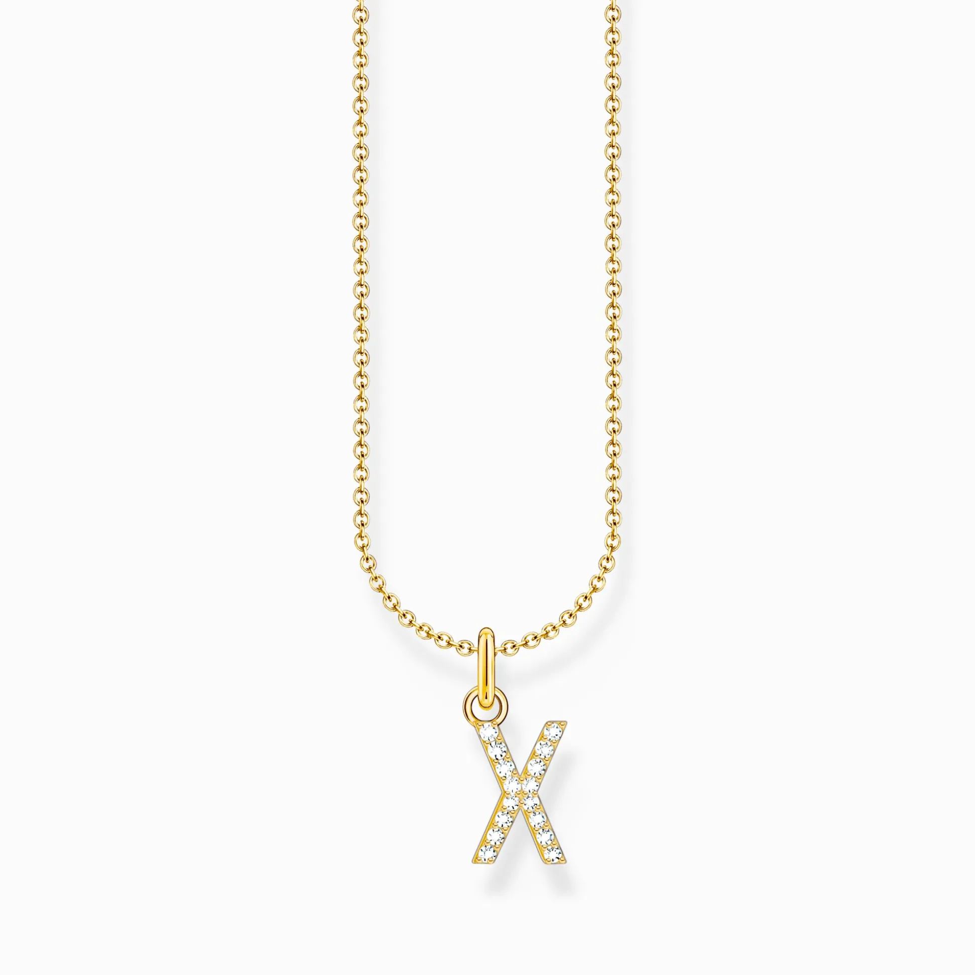 Cheap Kette mit Buchstaben-Anhänger X vergoldet Damen Halsketten
