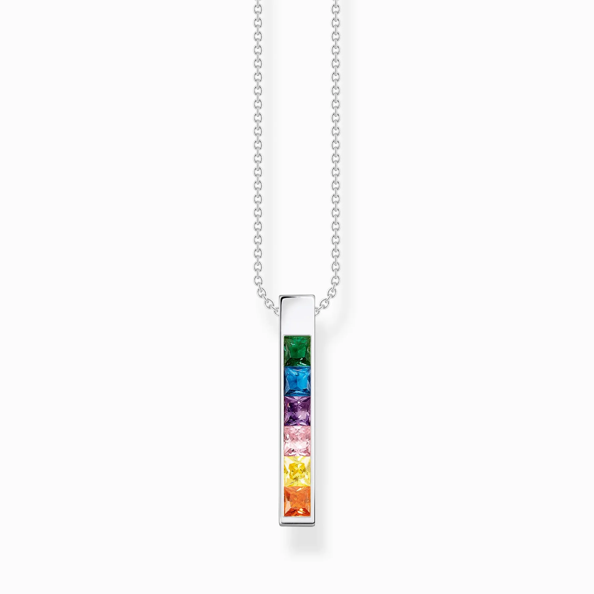 Shop Kette mit bunten Steinen Silber Damen Halsketten|925 Silber