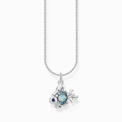 Fashion Kette mit Fisch-Anhänger Silber Damen Halsketten