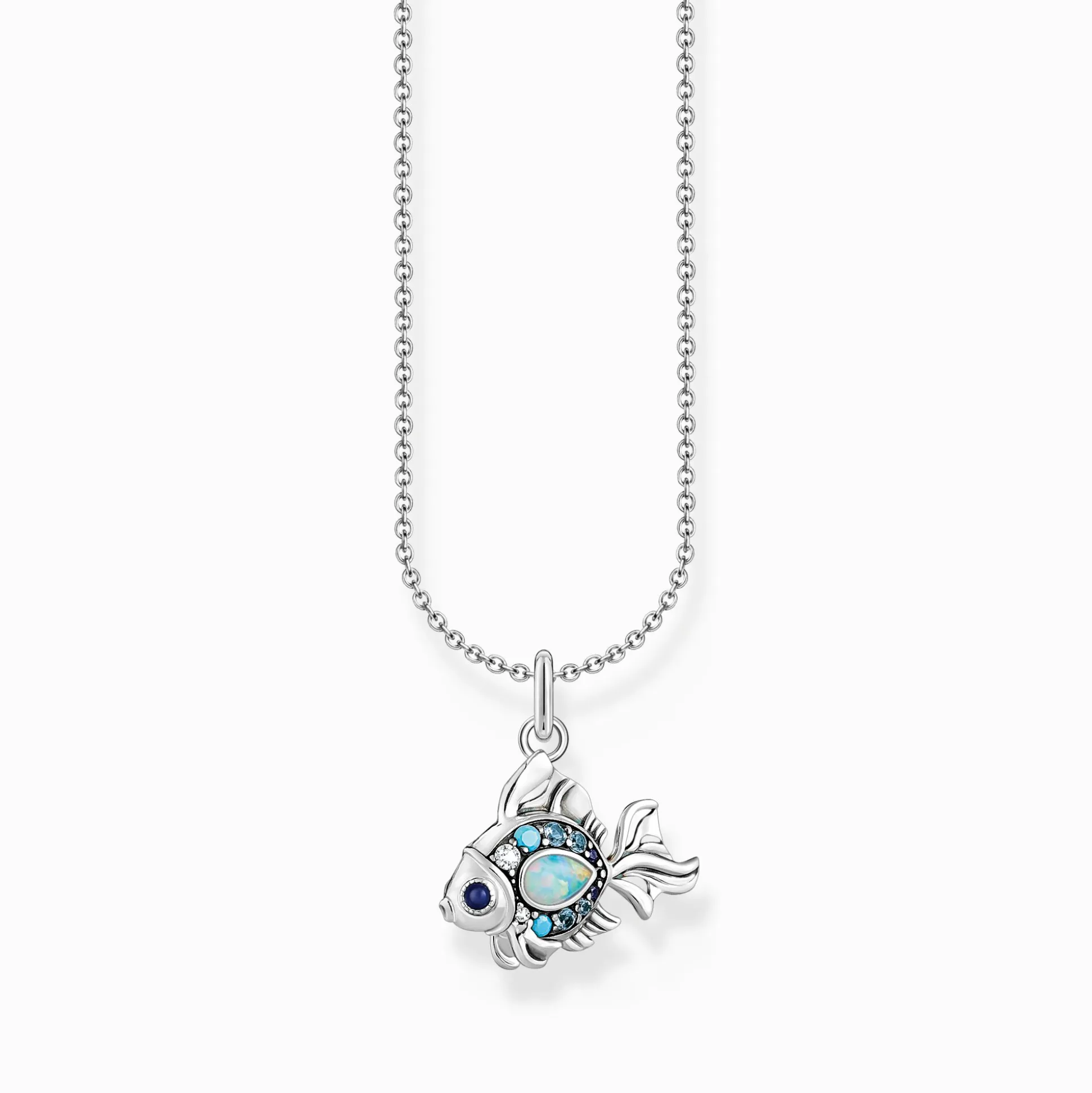 Fashion Kette mit Fisch-Anhänger Silber Damen Halsketten