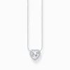 Discount Kette mit Halo-Anhänger in Herzform Silber Damen Halsketten|925 Silber