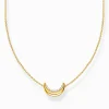 Hot Kette mit Mond-Anhänger Moon Romance vergoldet Damen Halsketten|18K Vergoldung - 925 Silber
