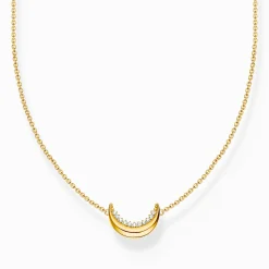 Hot Kette mit Mond-Anhänger Moon Romance vergoldet Damen Halsketten|18K Vergoldung - 925 Silber