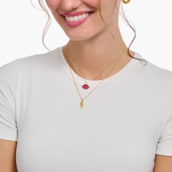 Best Kette mit Rosen-Anhänger vergoldet Damen Halsketten
