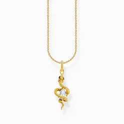 Best Kette mit Schlangen-Anhänger Tempting Romance vergoldet Damen Halsketten|18K Vergoldung - 925 Silber