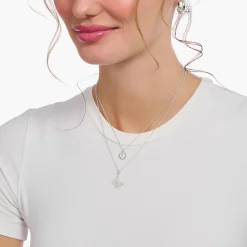 Fashion Kette mit Schmetterling-Anhänger Silber Damen Halsketten