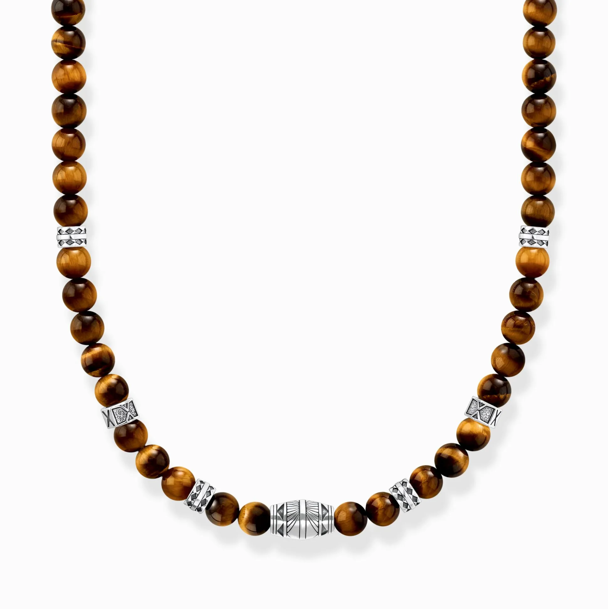 Clearance Kette mit Tigerauge-Beads Silber Damen Halsketten|Halsketten
