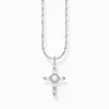 Sale Kette mit weißem Kreuzanhänger Cross Romance Silber Damen Halsketten|925 Silber