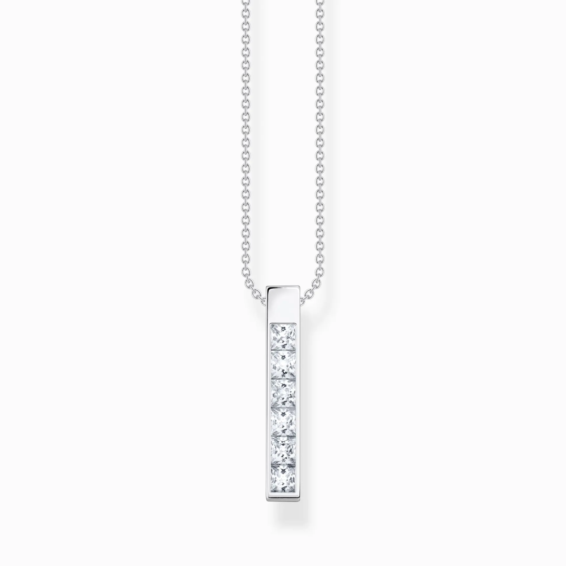 Fashion Kette mit weißen Steinen Silber Damen Halsketten