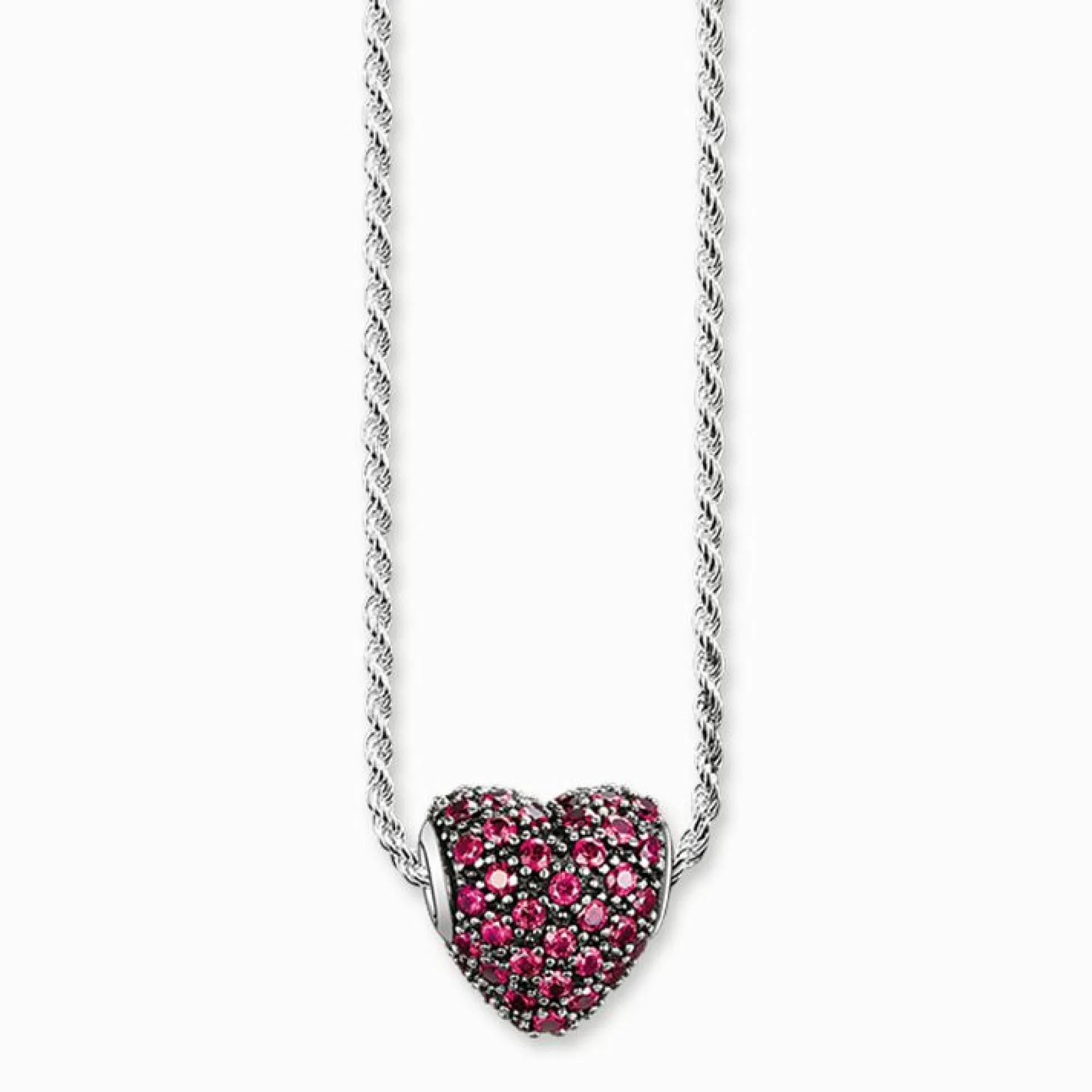Cheap Kette rotes Pavéherz Damen Halsketten