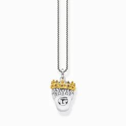 Cheap Kette Totenkopf Krone Damen Halsketten|18K Vergoldung - 925 Silber