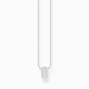 Flash Sale Kette und Anhänger in Ringform mit weißen Steinen Silber Damen Halsketten|925 Silber
