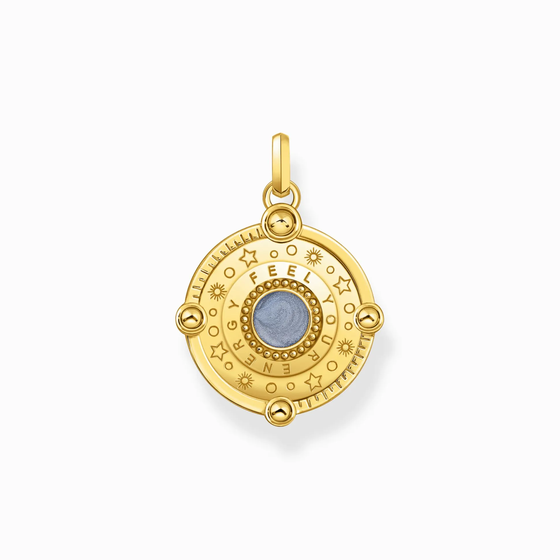 Cheap Kettenanhänger blau mit Sonne und bunten Steinen vergoldet Damen Anhänger|18K Vergoldung - 925 Silber