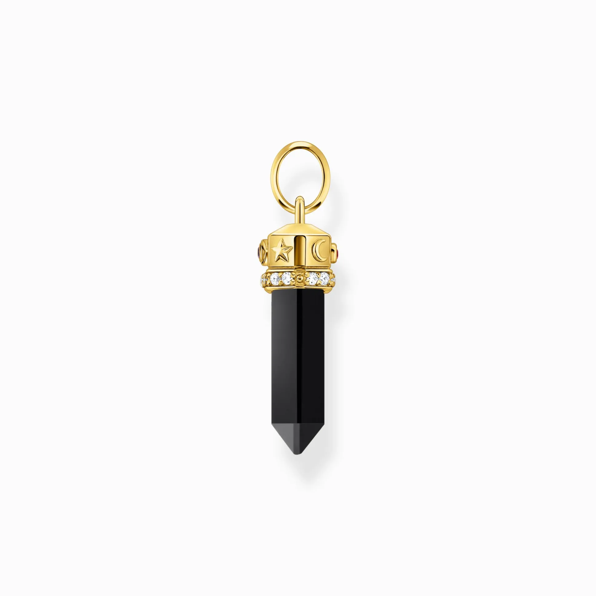 Hot Kettenanhänger mit facettiertem Onyx vergoldet Damen Anhänger|18K Vergoldung - 925 Silber