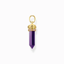 Shop Kettenanhänger mit facettierten imitierten Amethyst vergoldet Damen Anhänger|18K Vergoldung - 925 Silber