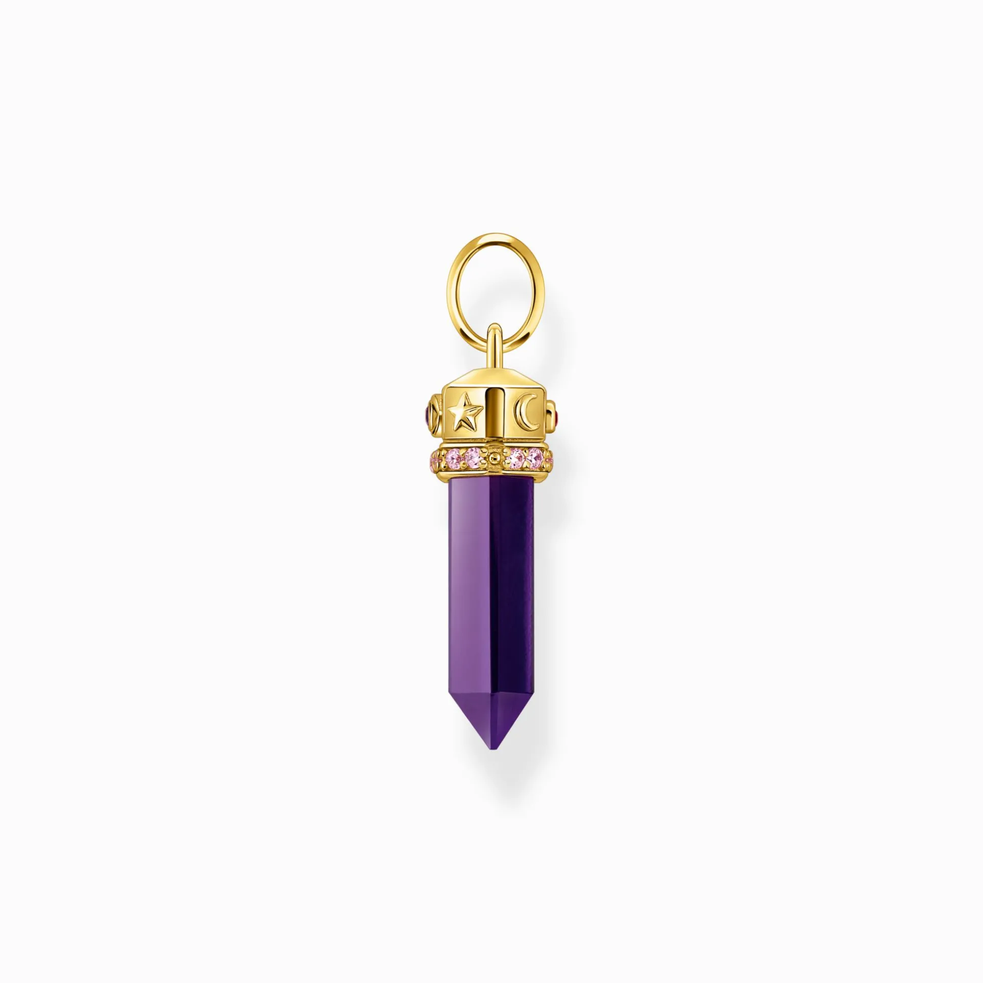 Shop Kettenanhänger mit facettierten imitierten Amethyst vergoldet Damen Anhänger|18K Vergoldung - 925 Silber