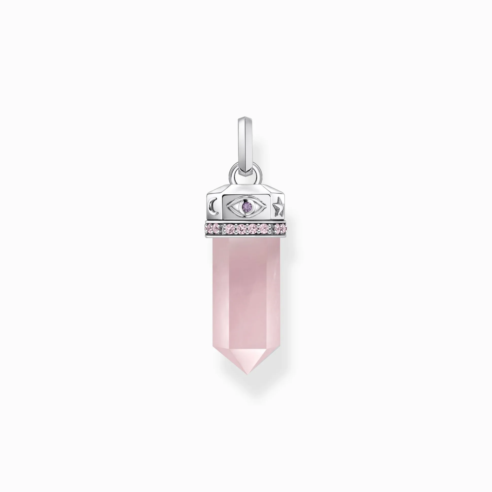 New Kettenanhänger mit Rosenquarz-Kristall Silber Damen Anhänger|925 Silber