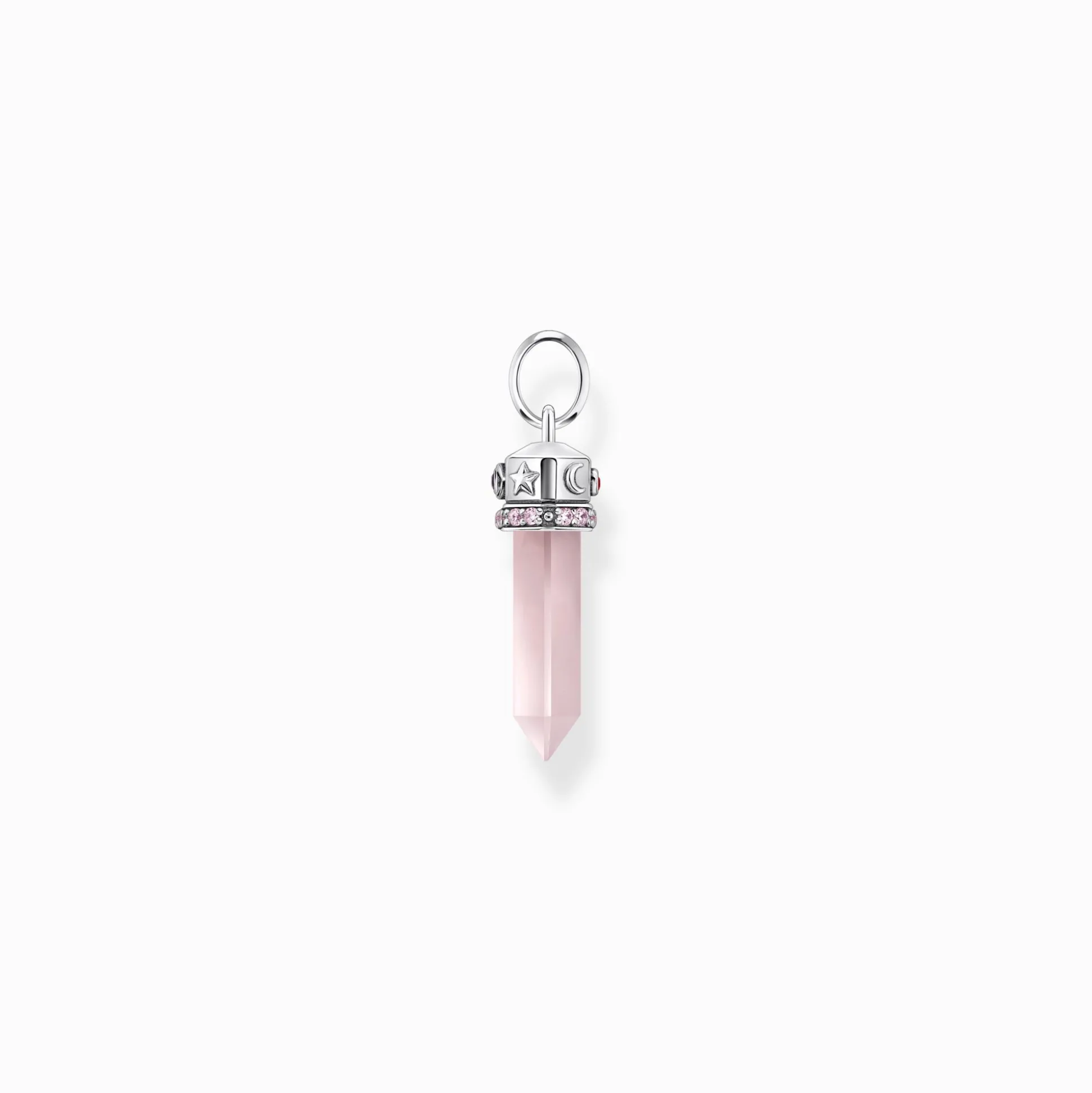 New Kettenanhänger mit Rosenquarz-Kristall Silber Damen Anhänger|925 Silber