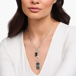 Cheap Kettenanhänger Schlange mit schwarzer Kaltemaille und bunten Steinen Silber Damen Anhänger