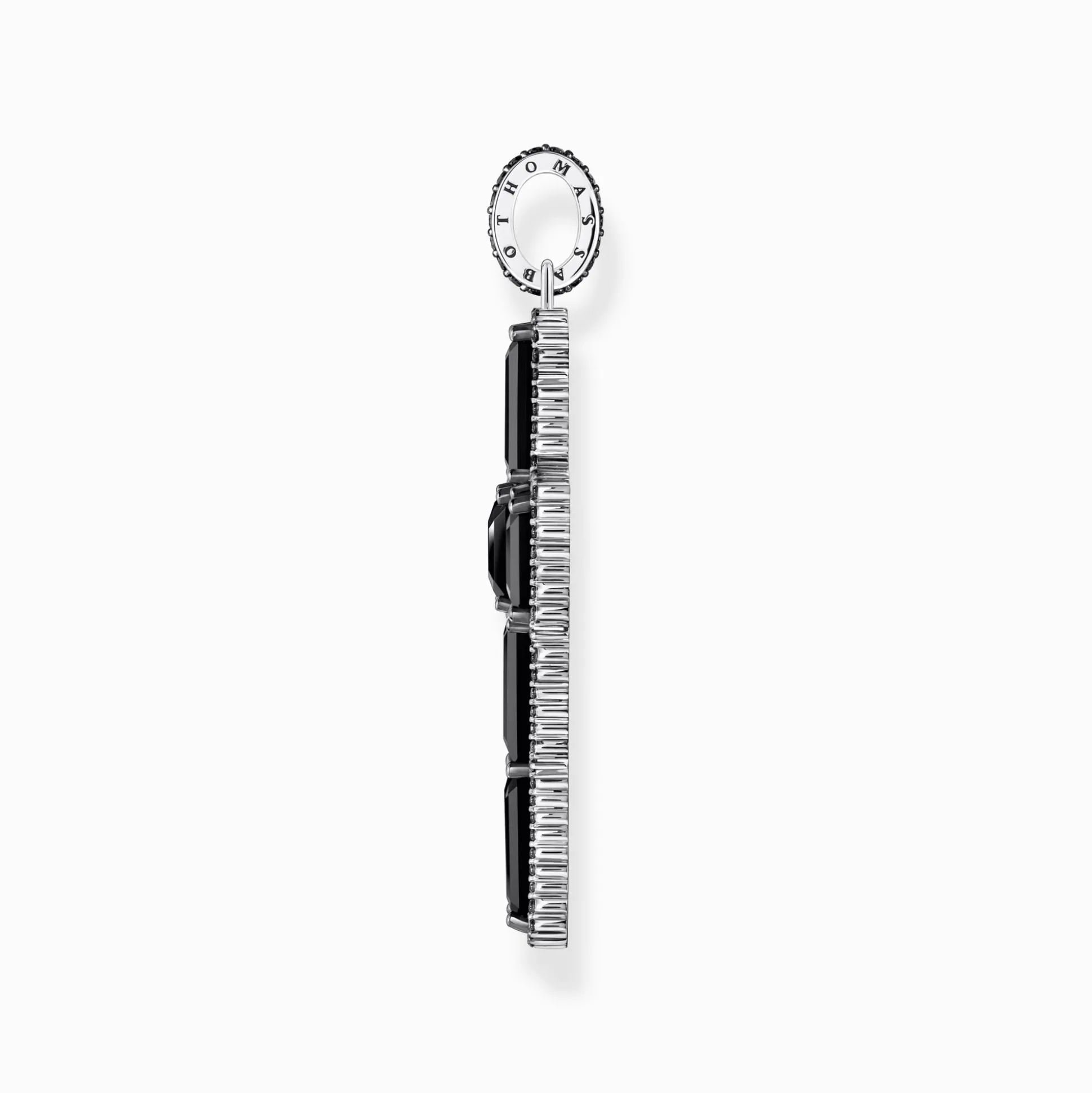 Fashion Kreuzanhänger mit schwarzen Steinen Silber geschwärzt Damen Anhänger|925 Silber