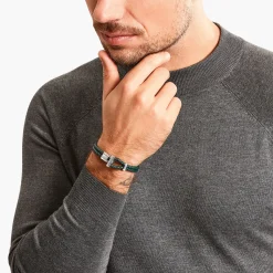 Flash Sale Lederarmband doppelt in Grün Silber Damen Armbänder|Armbänder