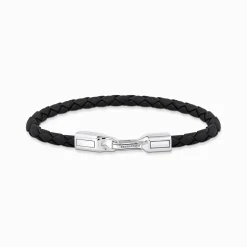 Fashion Lederarmband in Schwarz Silber Damen Armbänder|Armbänder