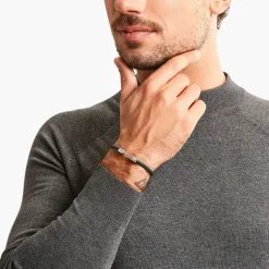 Sale Lederarmband schmal in Grün Silber Damen Armbänder|Armbänder