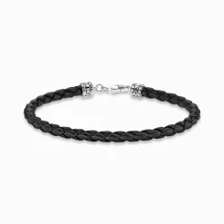 Clearance Lederarmband schwarz Damen Armbänder|Armbänder