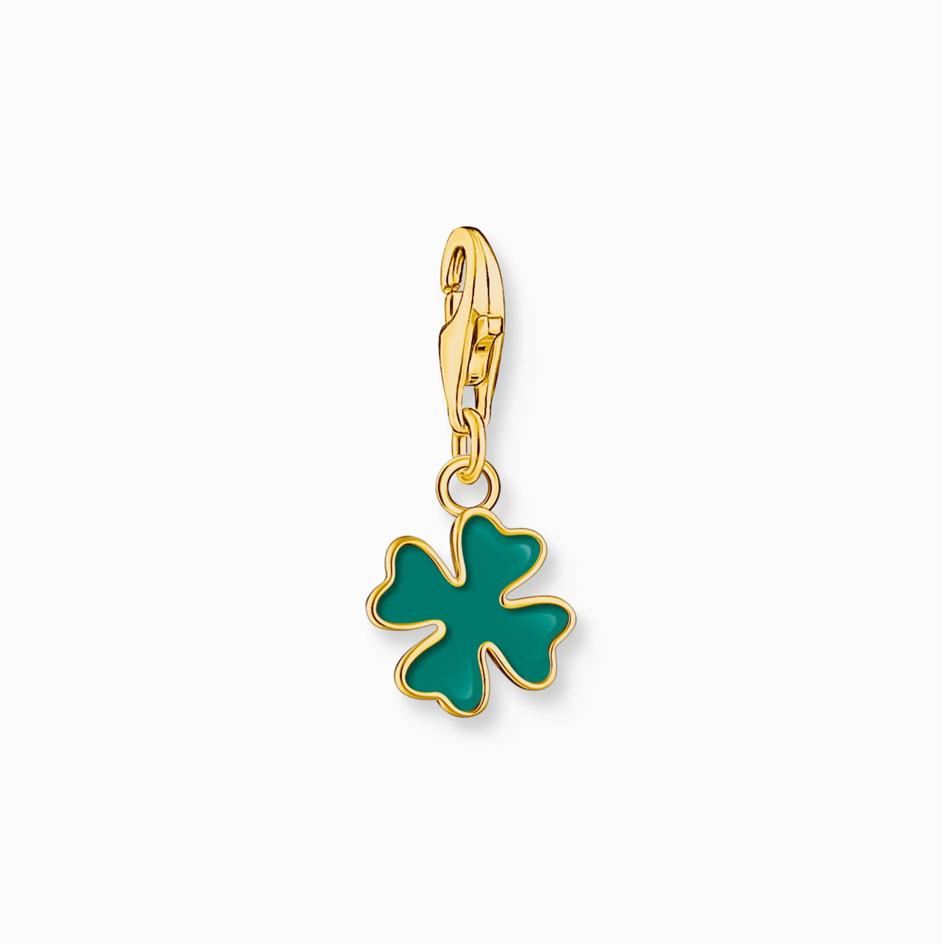 Hot Member Charm-Anhänger grünes Kleeblatt vergoldet Damen Charms|Charms