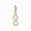 Hot Member Charm-Anhänger Unendlichkeitszeichen mit Steinen vergoldet Damen Charms|Charms