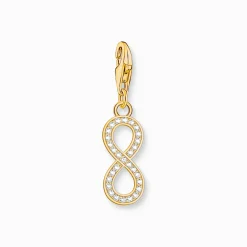 Hot Member Charm-Anhänger Unendlichkeitszeichen mit Steinen vergoldet Damen Charms|Charms
