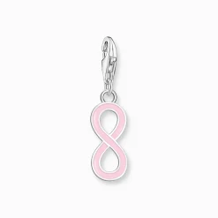 New Member Charm-Anhänger Unendlichkeitszeichen pink Silber Damen Charms|Charms