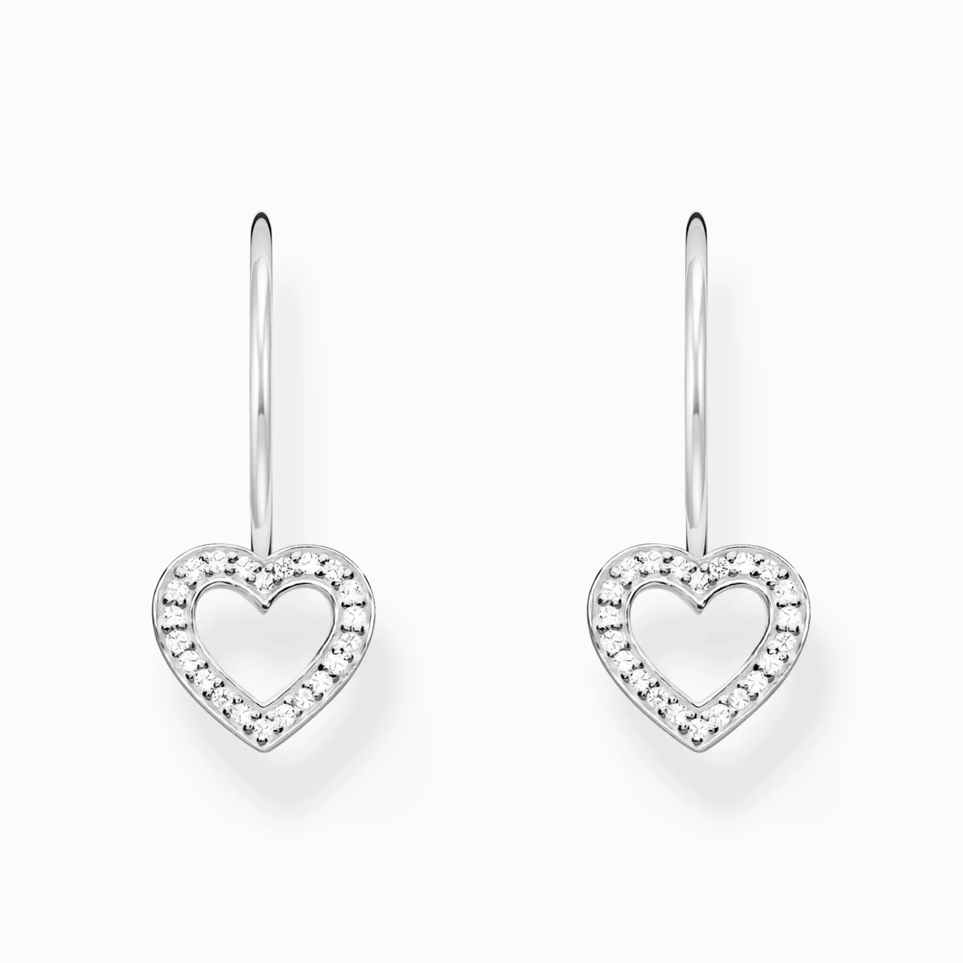 Flash Sale Ohrhänger in Herzform mit weißen Steinen Silber Damen Ohrringe|925 Silber